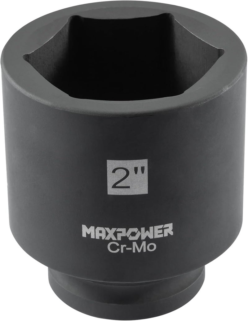 Max Power 3/4 Inch Drive 2 inch Deep Impact Socket with 6-Point Design, Made with Heat-Treated Chrome Molybdenum Steel, SAE - Image 2